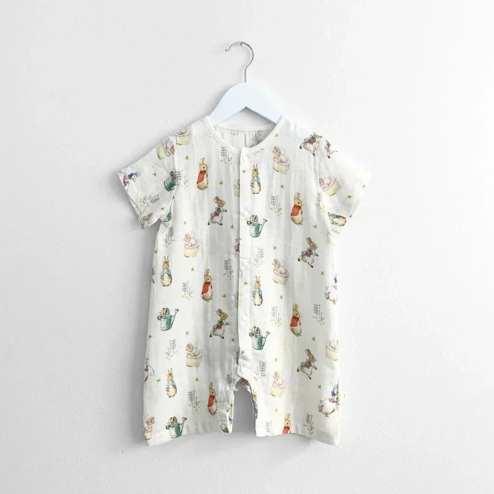 NWT Adorable Peter Rabbit & Friends Sleep N' Play One-Piece Romper Shorts 9-12M